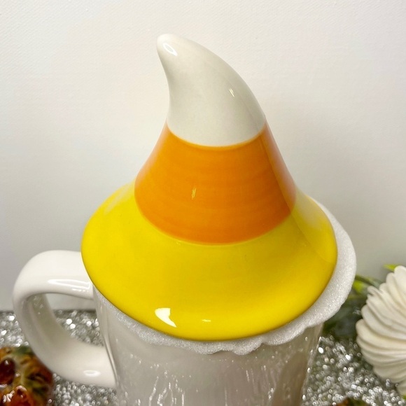 Rae Dunn Halloween You’re So Corny Gnome Mug with Candy Corn Topper New - Picture 6 of 7